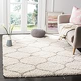 Safavieh Hudson Shag Collection SGH280D Ivory and Beige Moroccan Ogee Plush Area Rug (4' x 6')