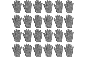 Cooraby 24 Pairs Kids Gloves Winter Magic Gloves Warm Knitted Stretchy Full Fingers Glove for 6-11 Years