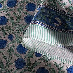 Ridhi Queen Blue 100% Cotton Round 120 Tablecloth