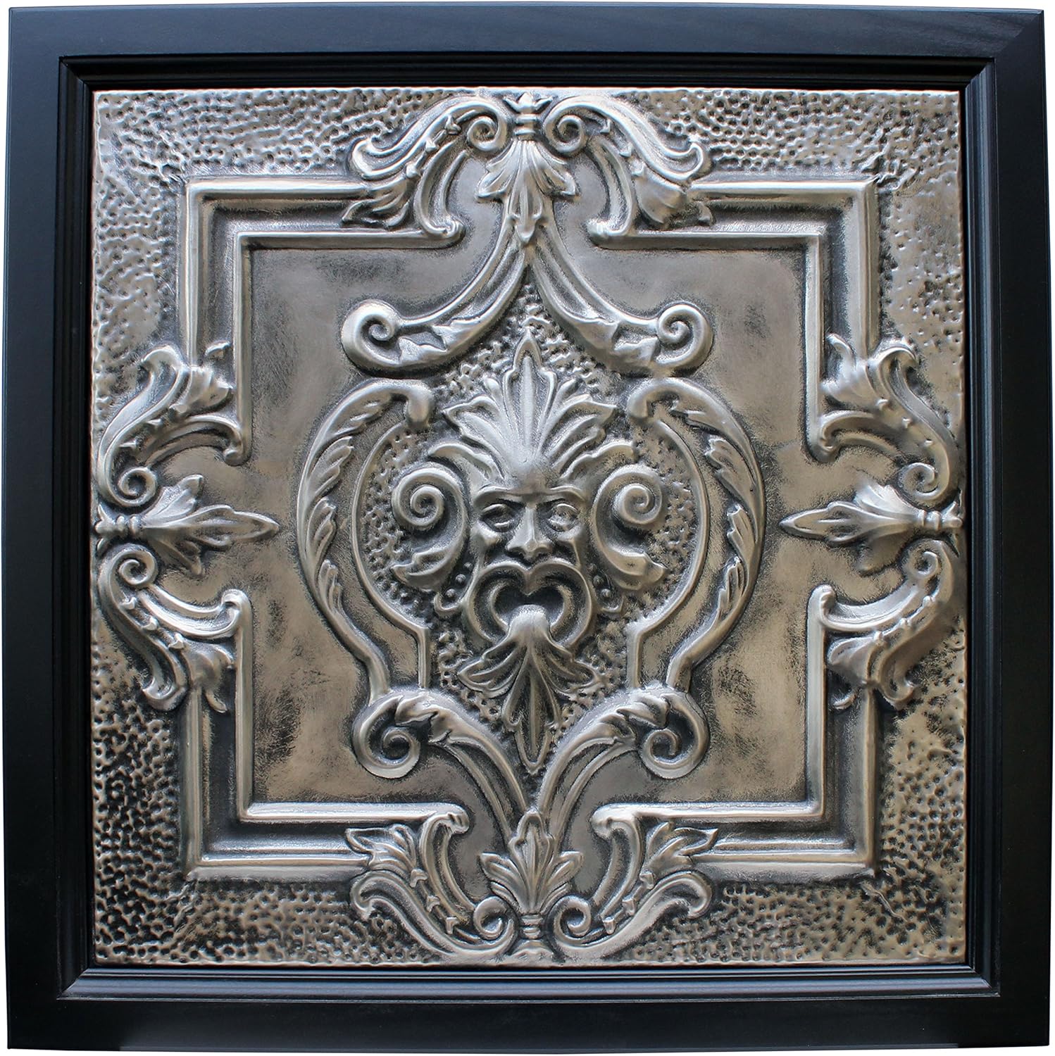 Large Metal Framed Tin Ceiling Tile Wall Art North Wind