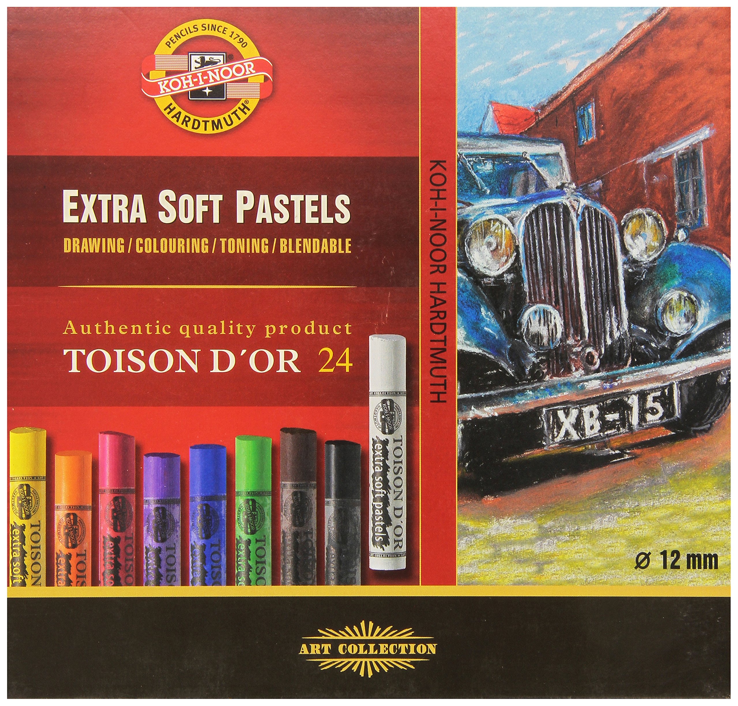 KOH-I-NOOR TOISON D'OR 8554 Artist's Extra Soft Pastels (Pack of 24)