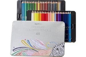 Amazon Basics Colored Pencils for Coloring and Drawing, Premium, Soft Core, Back to School Supplies, 48 Count (Pack of 1), Multicolor