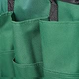 Relaxdays Foldable Garden Tool Storage Seat, 16 Pockets, Green view 7