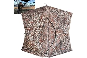 RODANNY Hunting Blind, 270 Degree See Through Ground Blind,Silent-Slide Window,Pop Up Portable Durable Hunting Blind with Carry Bag, 2-3 Person,for Deer,Elk,Turkey Hunting