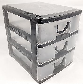3 Drawer Mini Plastic Storage Unit Desk Top Small Storage Office