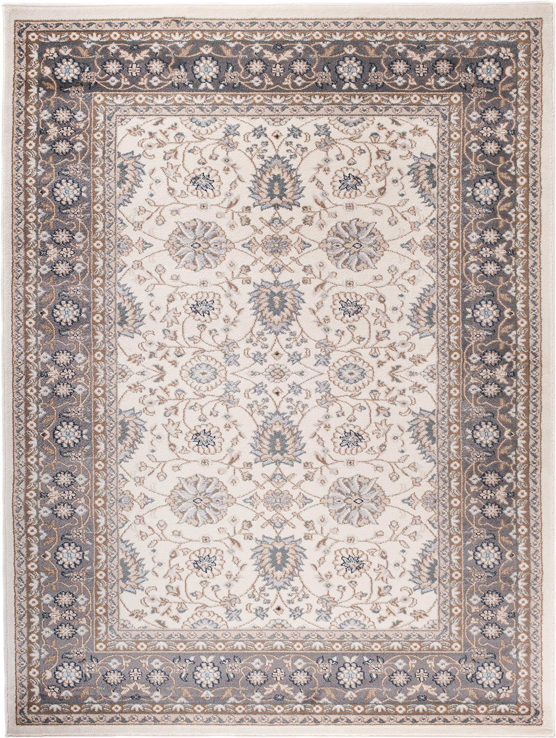 Carpeto Area Rug Large Oriental Traditional Beige Carpet 8'2'' x 11'5'' ft - 250 x 350 cm Ayla Collection