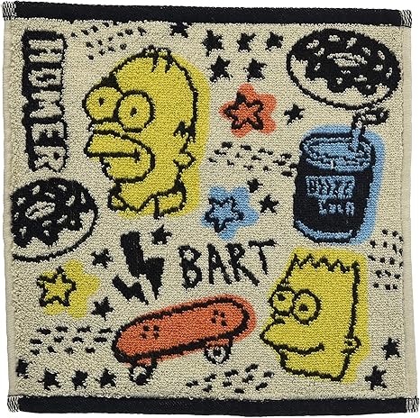 Amazon 丸眞 ハンドタオル The Simpsons ザ シンプソンズ 25 25cm ラクガキアート 綿100 ハンドタオル ホーム キッチン オンライン通販