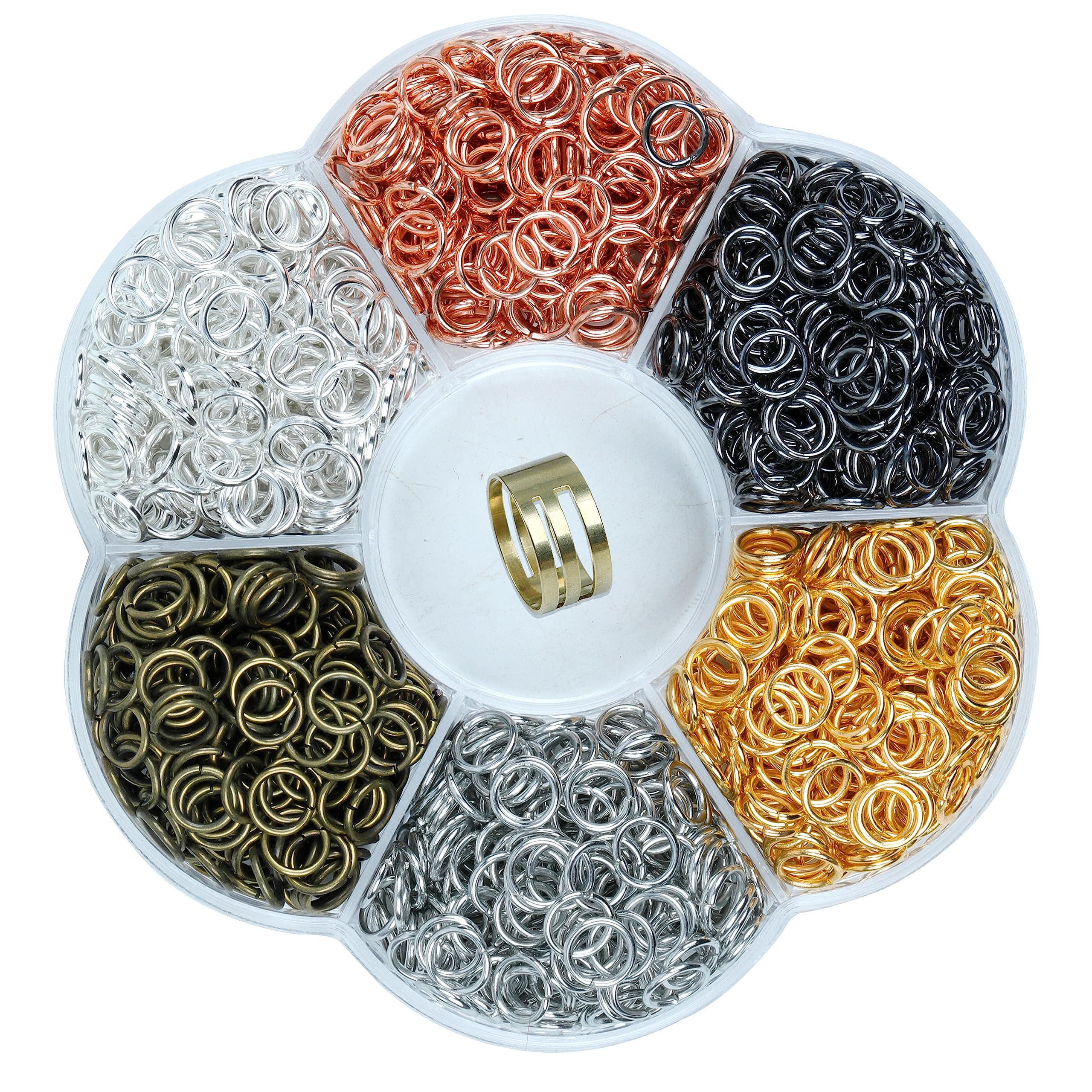 YAKA1800Pcs 6mm1Box 6 Colors Open Jump Ring,Ring