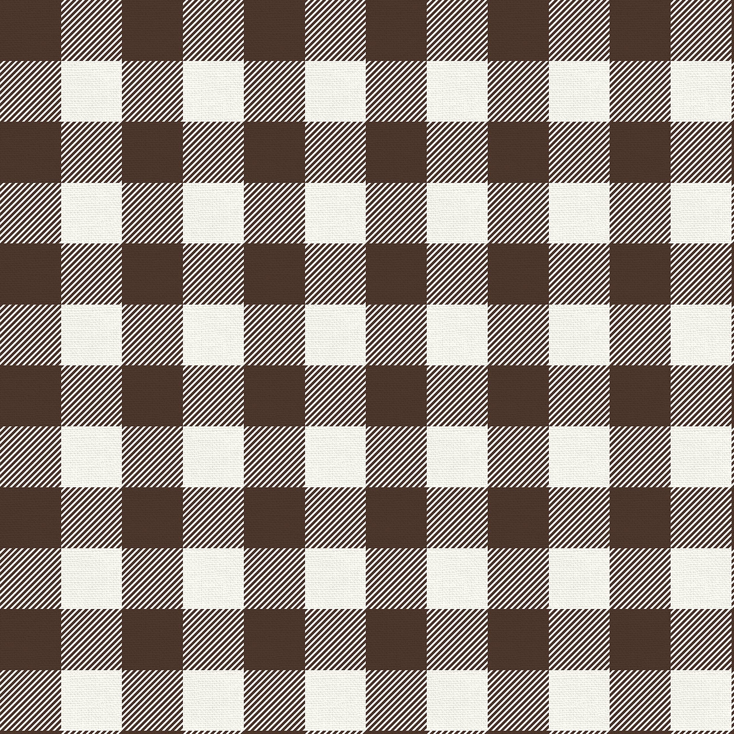 PBS Fabrics Buffalo Check, Brown, Organic Double