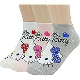 JJMax Women's Hello Kitty Cute Cotton Blend Ankle Socks Set (Kitty Surprise!)