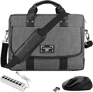 USB Hub, Mouse, Laptop Briefcase Messenger Bag 17 17.3-inch for Dell G3 G7, Inspiron 17 5000 7000, Precision, Alienware