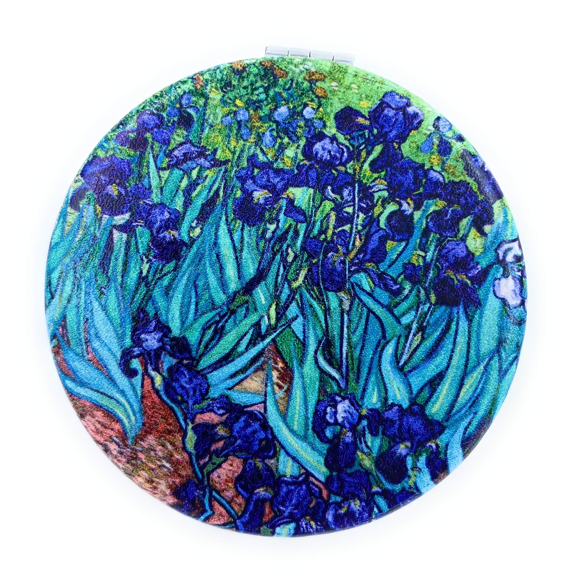 Pocket Mirror for Women Small Travel Mirror Magnifying Van Gogh Irises Flower Purse Mirror Compact Unique Gift for Artistic Mom