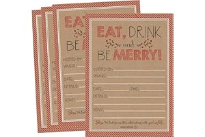 Hadley Designs 25 Christmas Party Invitations – Premium Holiday Invitation Cards for Kids and Adults, Christmas Party Invites for Winter Events, Gatherings & Holiday Open Houses (Rustic)