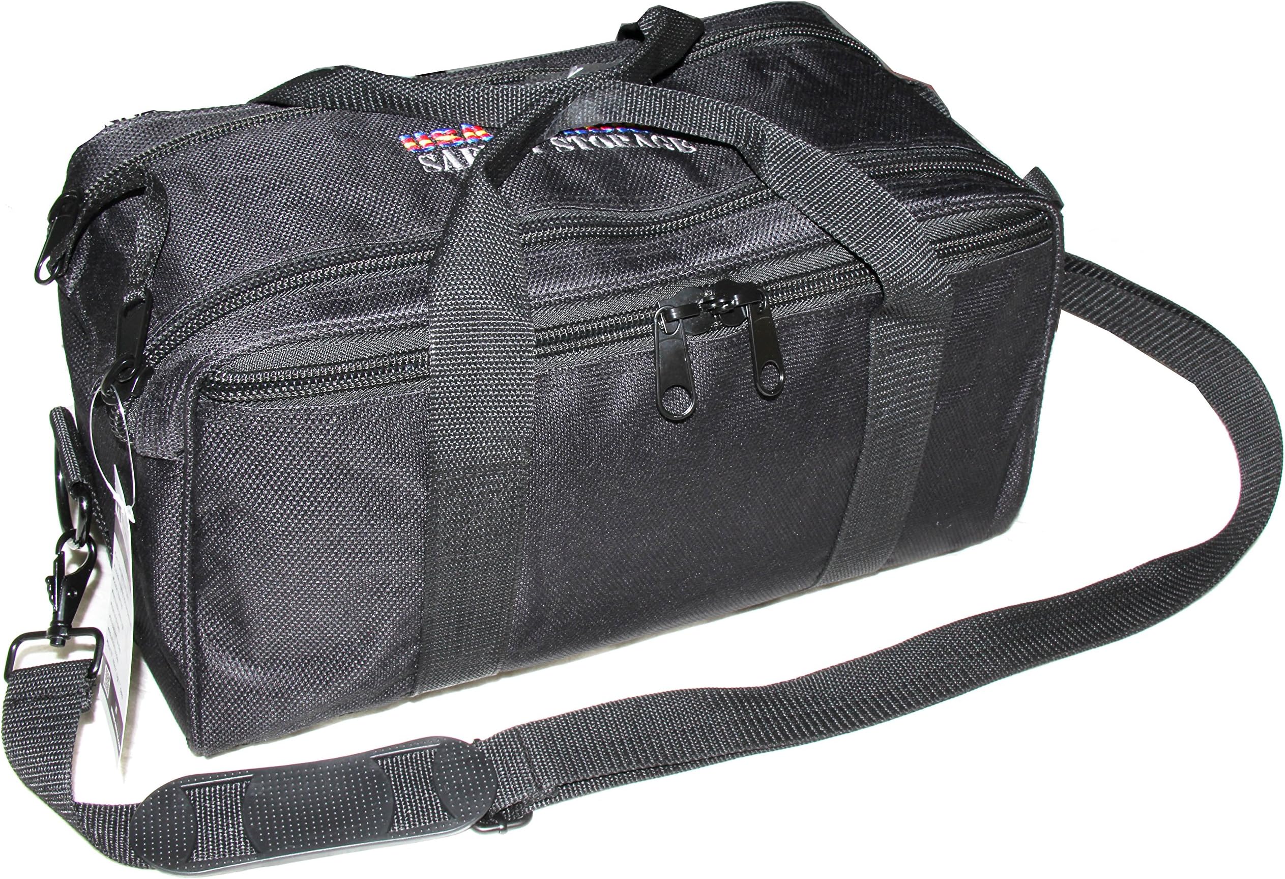 USA GunClubRange Bag with Removable Hook & Loop Dividers, Black, Medium