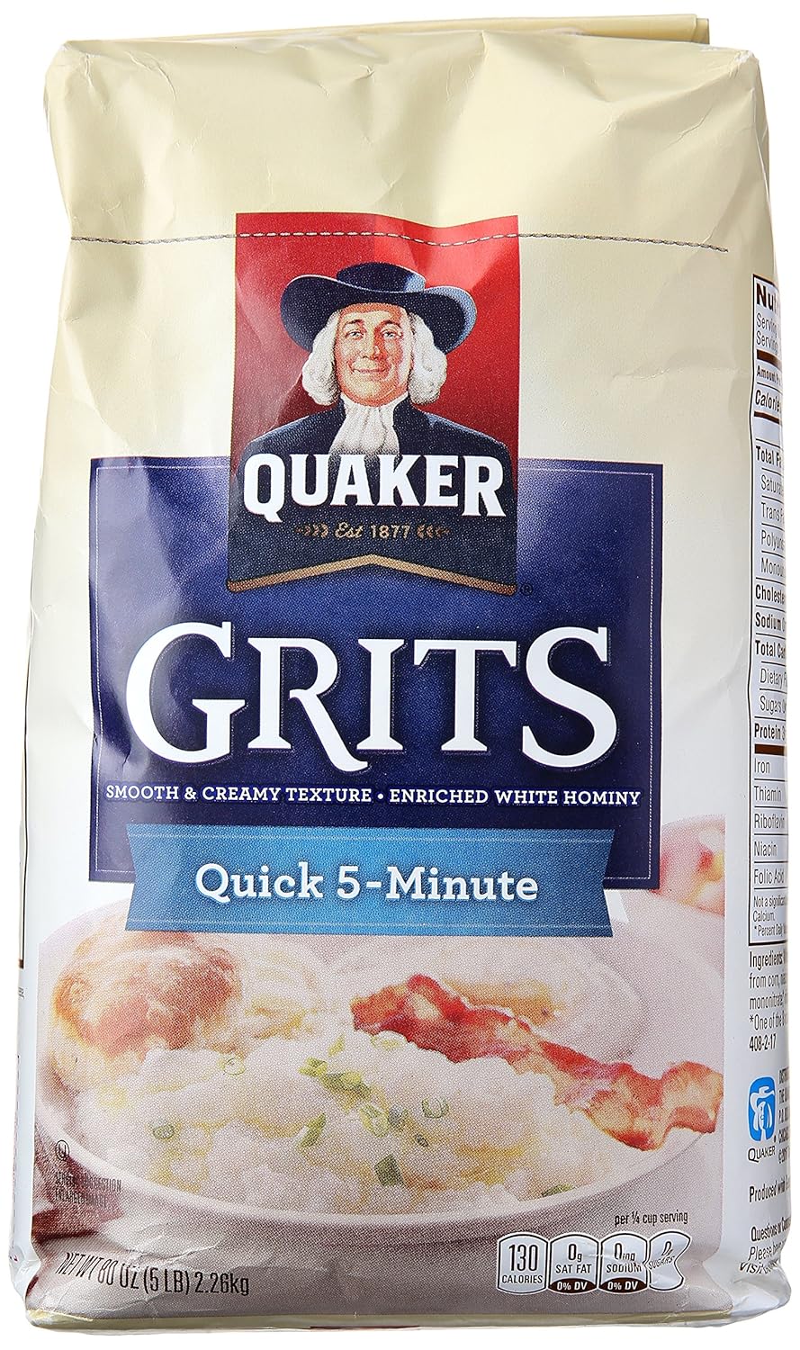 Quaker Grits Quick 5 Minute Smooth & Creamy Texture Enriched With White