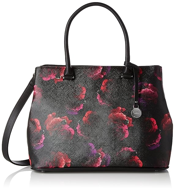 L.CREDI Damen Sevilla Schultertasche, (schwarz), 14x25x33 cm