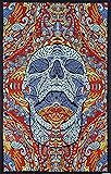 Sunshine Joy 3D Mindful Skull Tapestry Beach Sheet Hanging Wall Art Magical Decor - 60x90 Inches - Amazing 3-D Effects