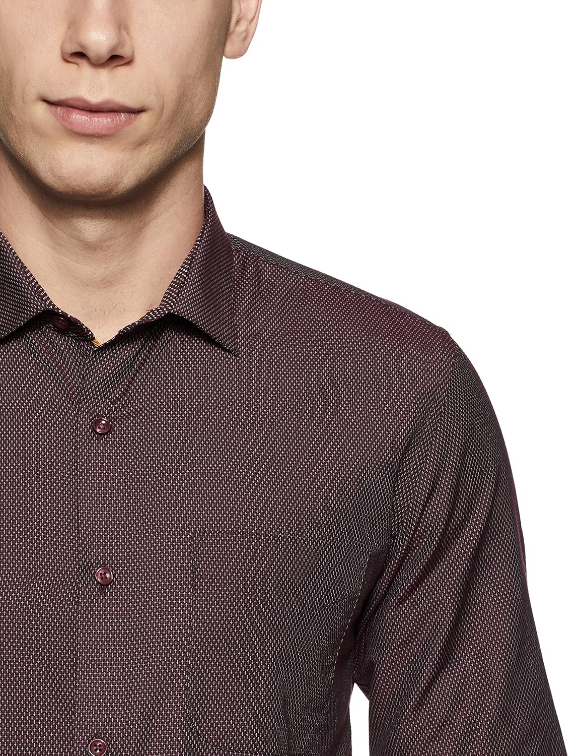 peter england men's plain slim fit formal shirt