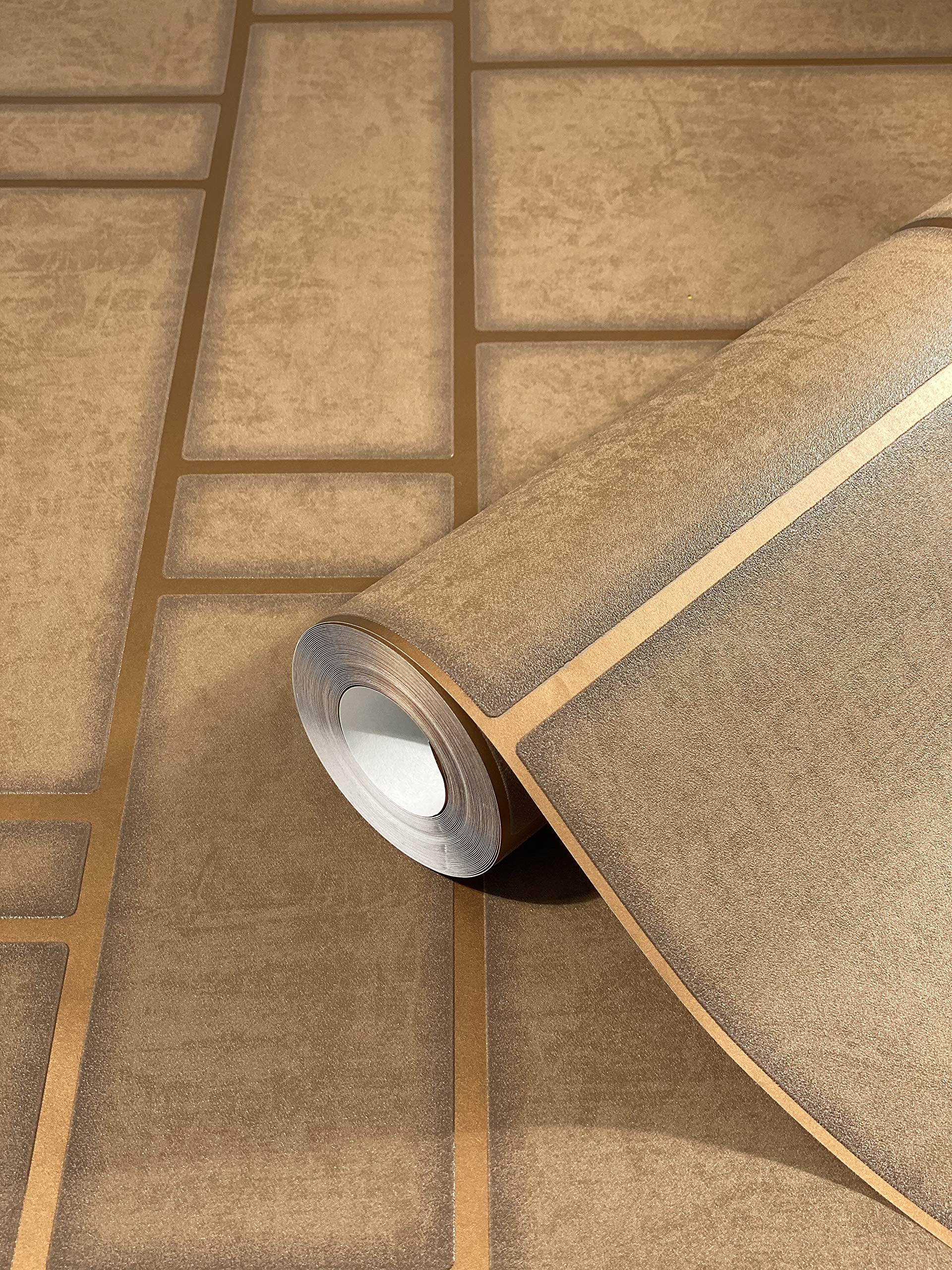 Wallpaper Brown Graphical Pattern Modern for Living Room Bedroom or Kitchen high Quality Non Woven wallcovering Wall Paper Made in Germany 10,05 x 0,53m