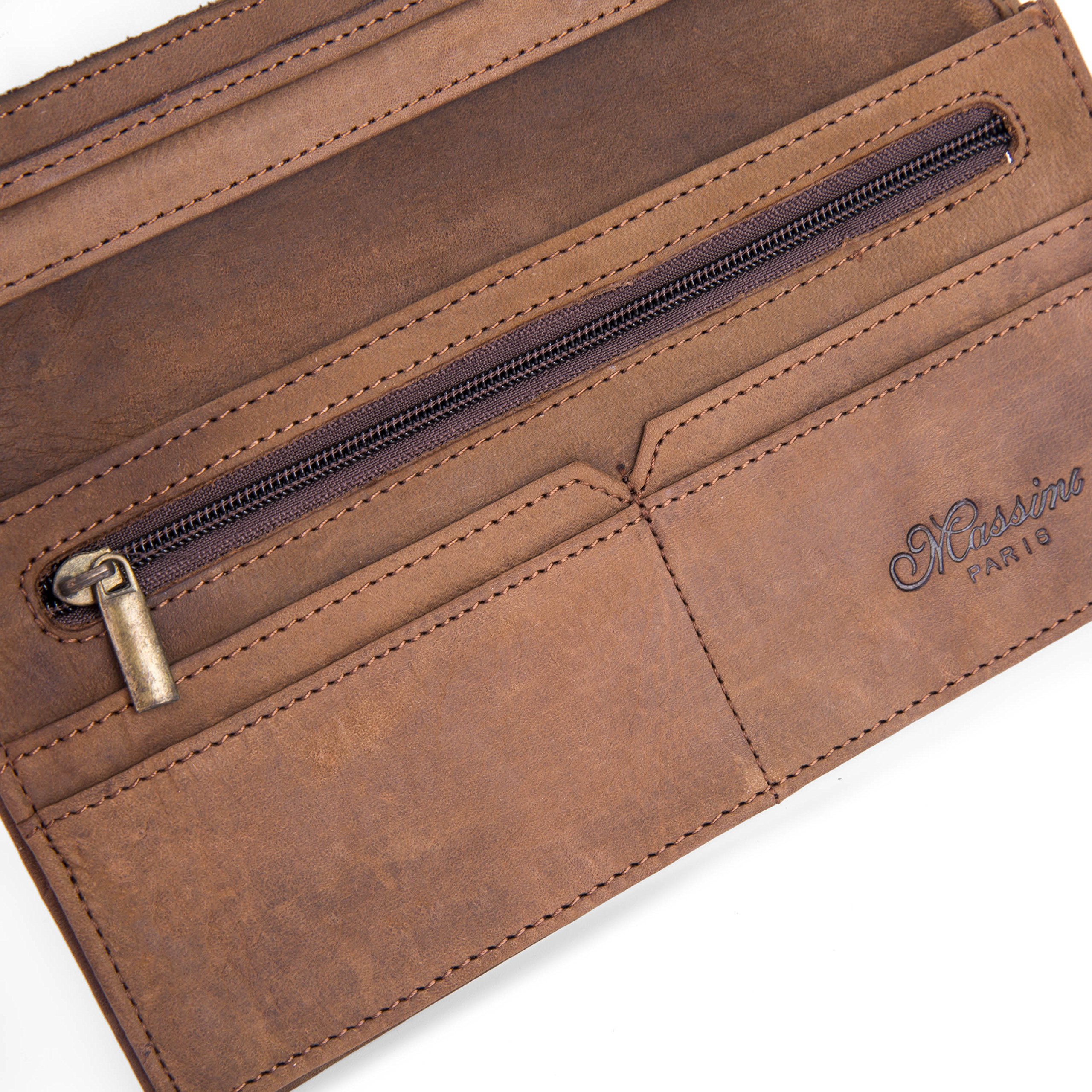 Men\'s Vintage Genuine Leather Long Wallets Bifold Wallet Multi Card Slim Holder Case for Men