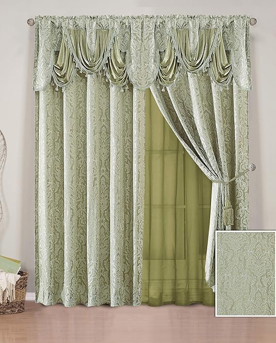 Sapphire Home Jacquard Window Curtain Drape Panels 84