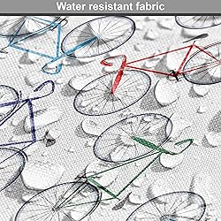 Ambesonne Bicycle Fabric by The Yard, Plain Design