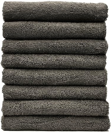 NatureMark NM-HT0702 8-er Spar-Pack Frottier Handtücher, 50 x 100 cm, anthrazit/grau