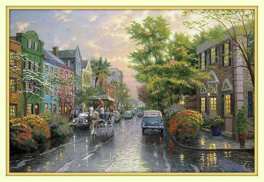 Amazon Com Treasure Chest Shoppe Rainbow Row Charleston South Carolina Sunset Battery Waterfront 11 X14 Double Matted 8x12 Print Posters Prints