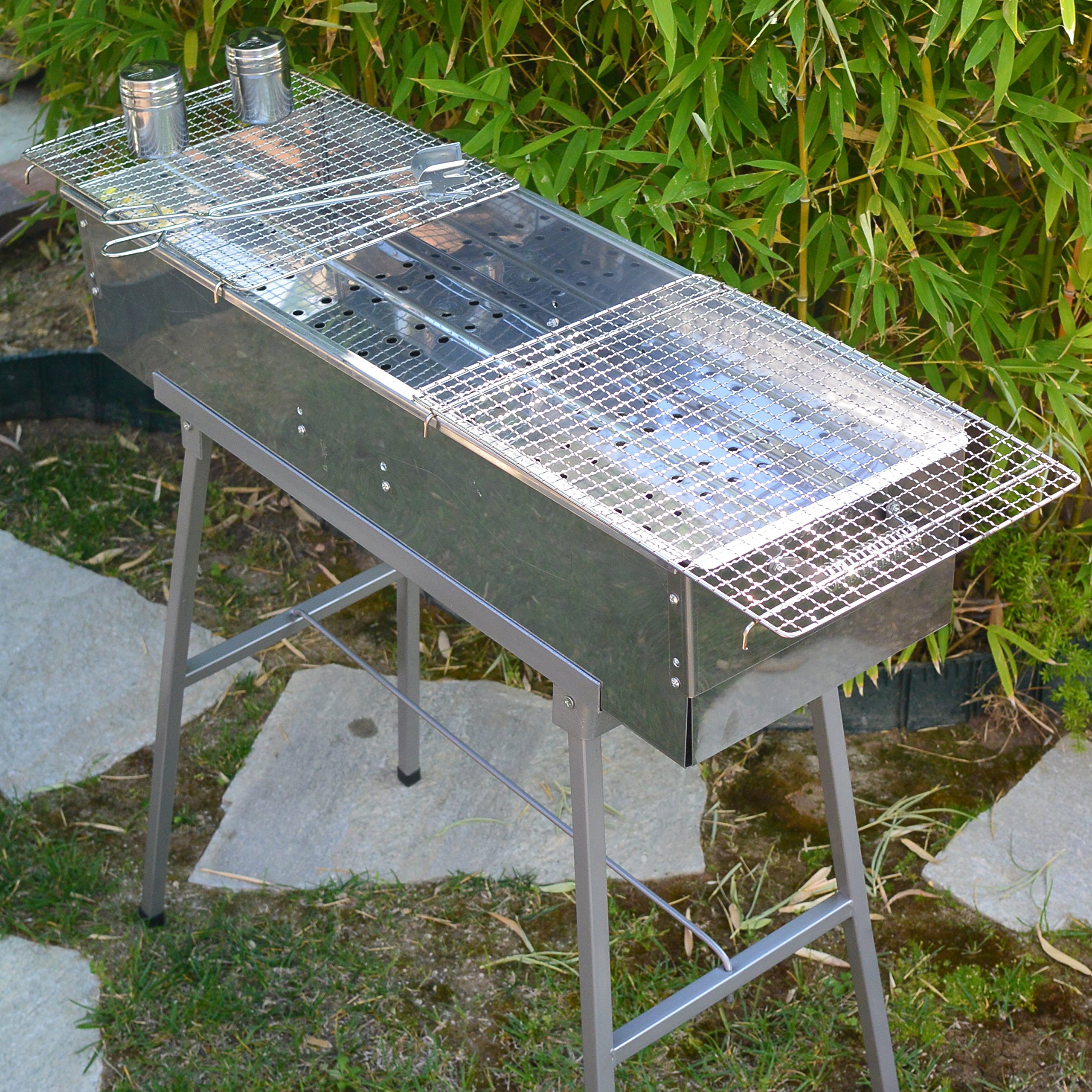 stainless steel bbq grill charcoal