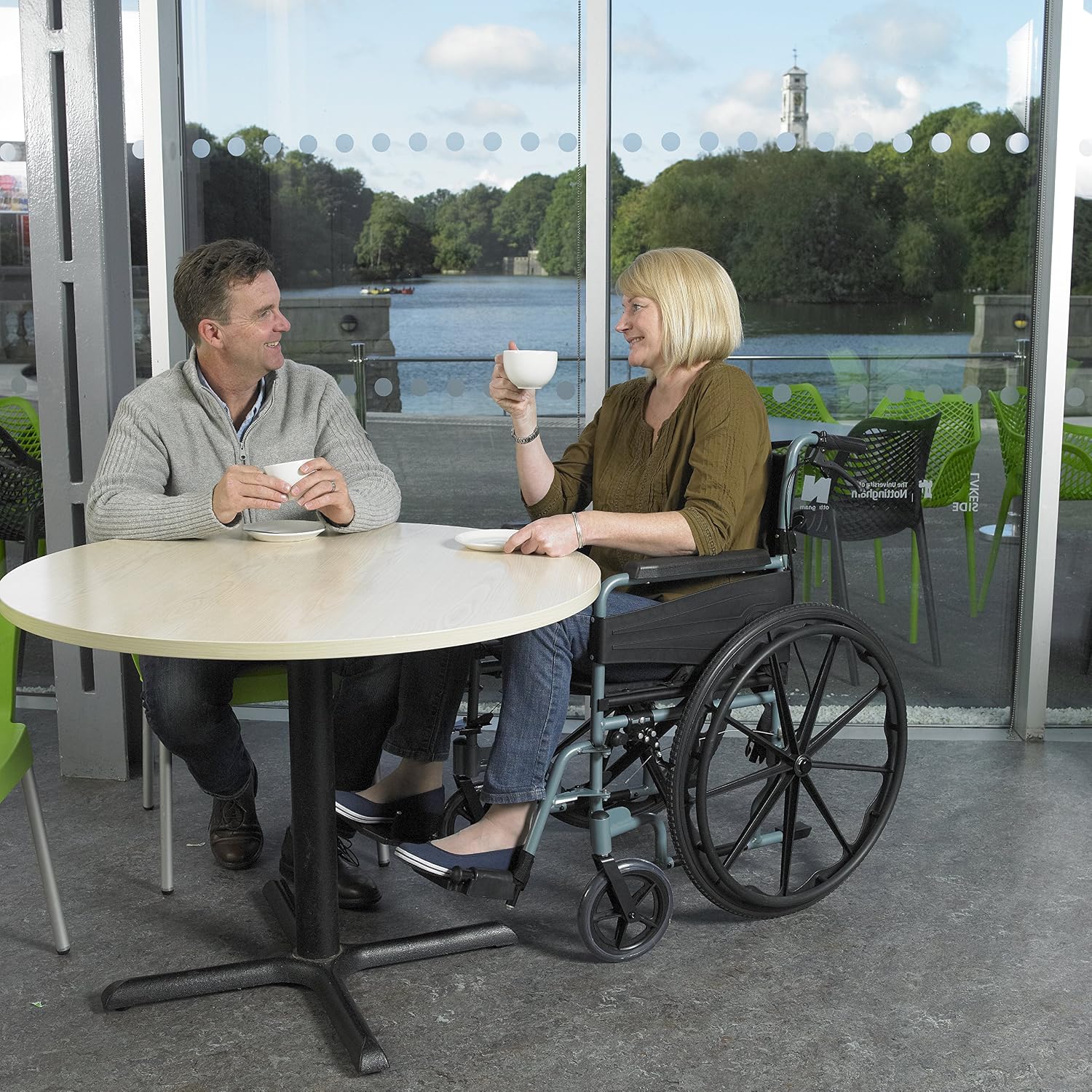 Days Self Propelled Folding Wheelchair, Lightweight Aluminium Wheelchair for Adults with Removable Footrests - Image 5