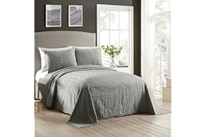 Laurel & Mayfair Avah Cotton Bedspread Gray Twin