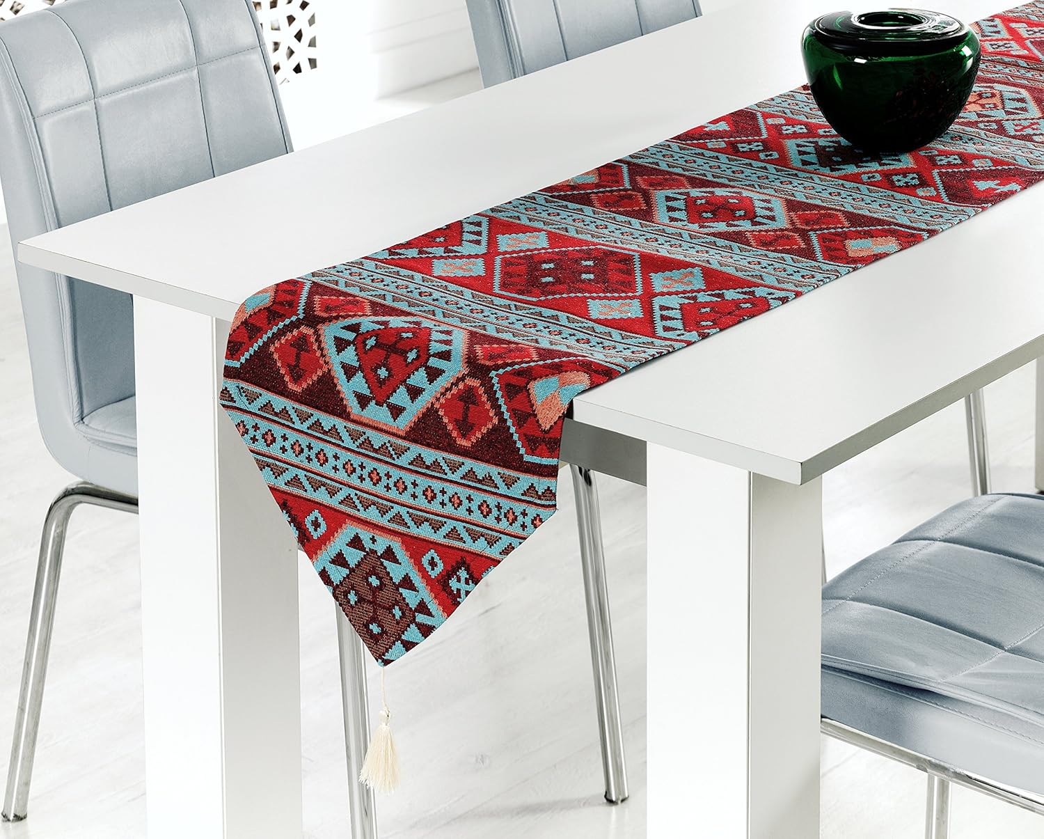 Best table runner spring turquoise