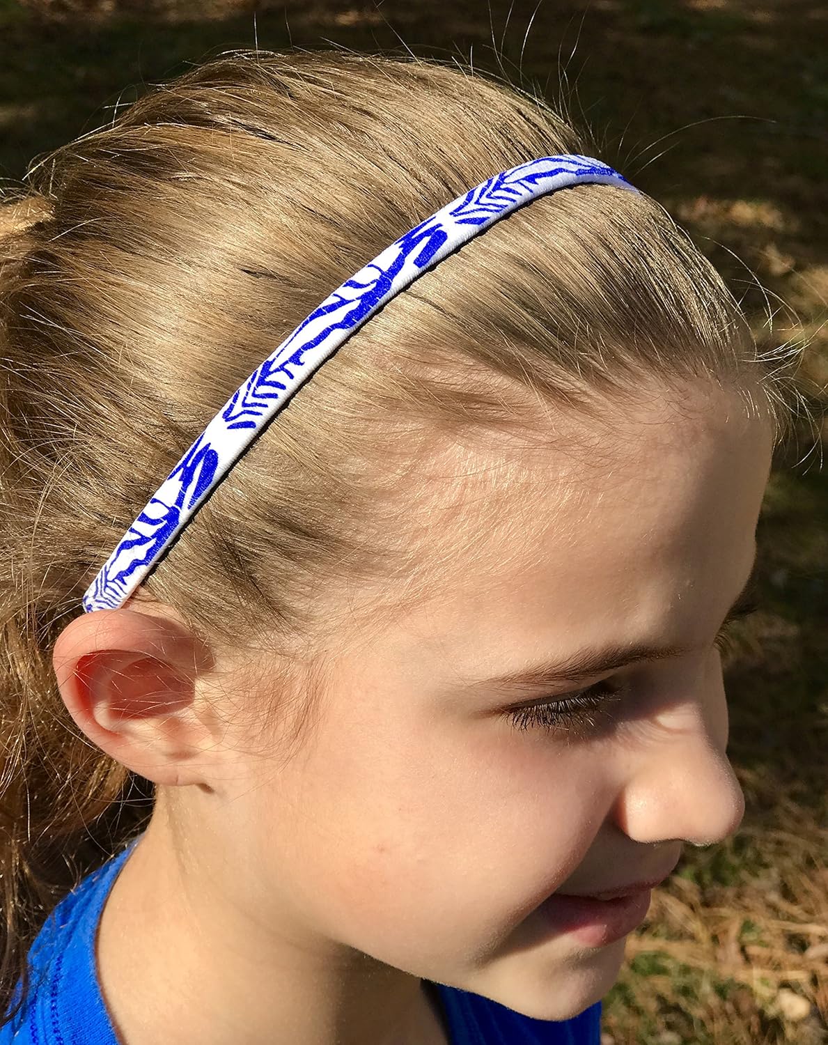TravelTeamSports Headbands Elastic NonSlip Silicone Grip Headbands 3 Pk (Blue