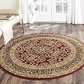 SAFAVIEH Lyndhurst Collection Area Rug - 10' Round, Red & Black, Traditional Oriental Design, Non-Shedding & Easy Care, Ideal