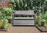 Keter Hudson Bench 2-in-1 Garden Storage Box Seat 227L Anthracite Weatherproof view 6