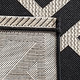 SAFAVIEH Washable Rug Outdoor Courtyard Collection - 9' x 12', Black & Light Beige, Non-Shedding & Easy Cleaning, Ideal for P