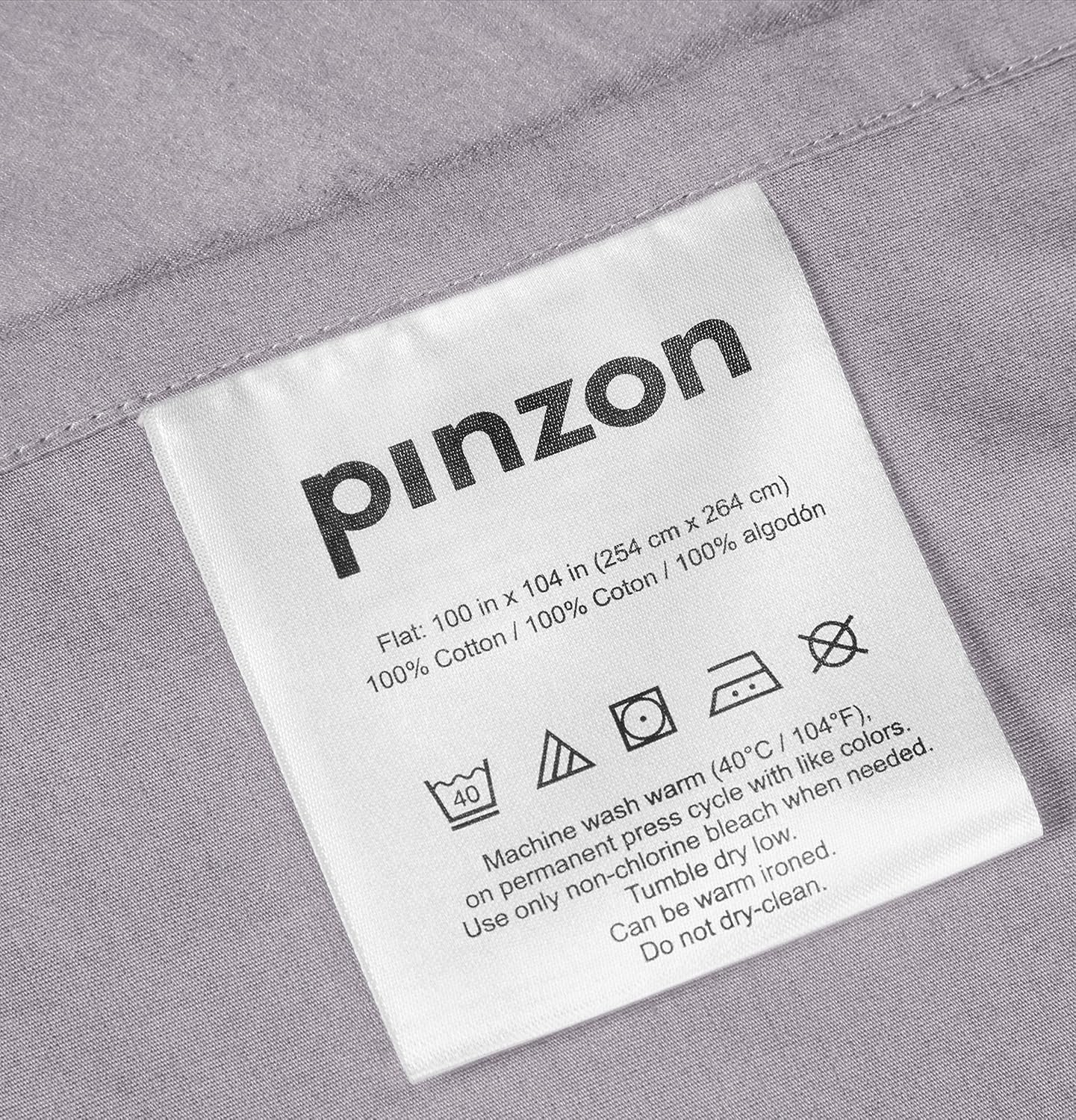Pinzon 300 Thread Count Organic Cotton Bed Sheet Set - Queen, Dove Grey: Home & Kitchen