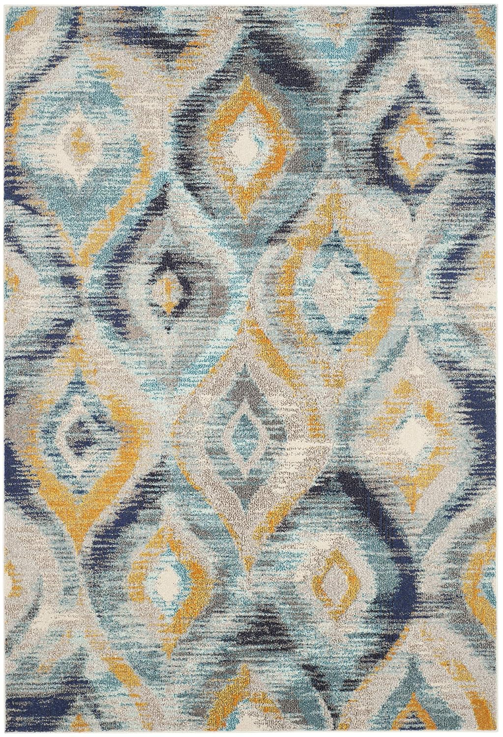 safavieh monaco collection on Safavieh Monaco Collection Mnc242j Modern Geometric Ogee Watercolor Blue And Multi Distressed Runner 22 X 6 Home Kitchen Kolhergroup Area Rugs Runners Pads