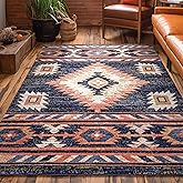 Well Woven Tulsa Lea Blue Traditional Southwestern Tribal 5x7 (5'3" x 7'3") Area Rug