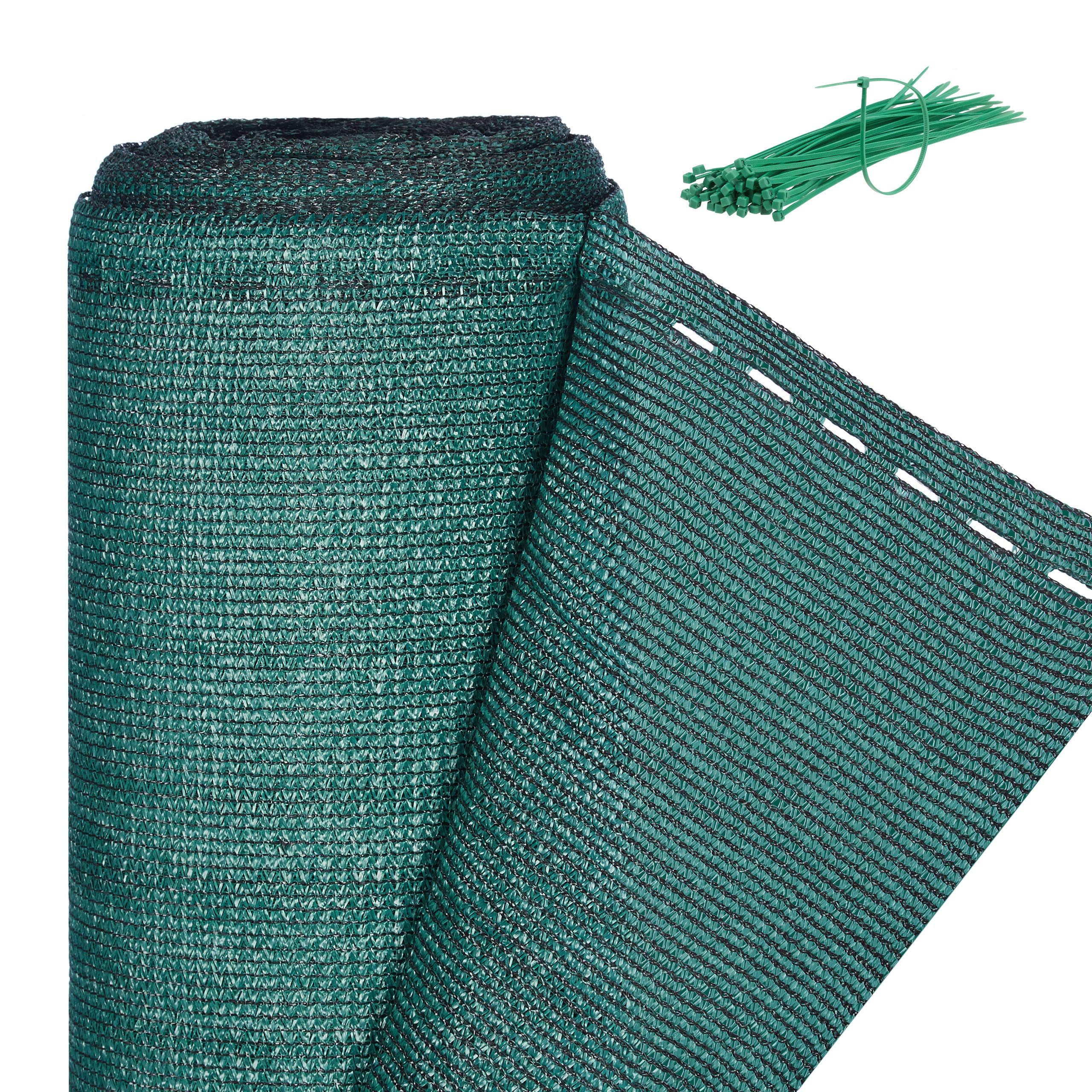 Relaxdays Fence Netting, Privacy Shield for Fences & Railing, HDPE Net, UV-Resistant, Weatherproof, 2 x 50 m, Green