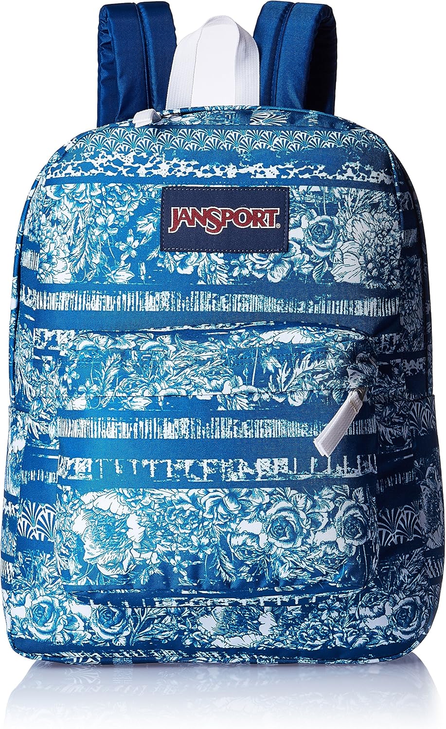 jansport navy blue floral backpack