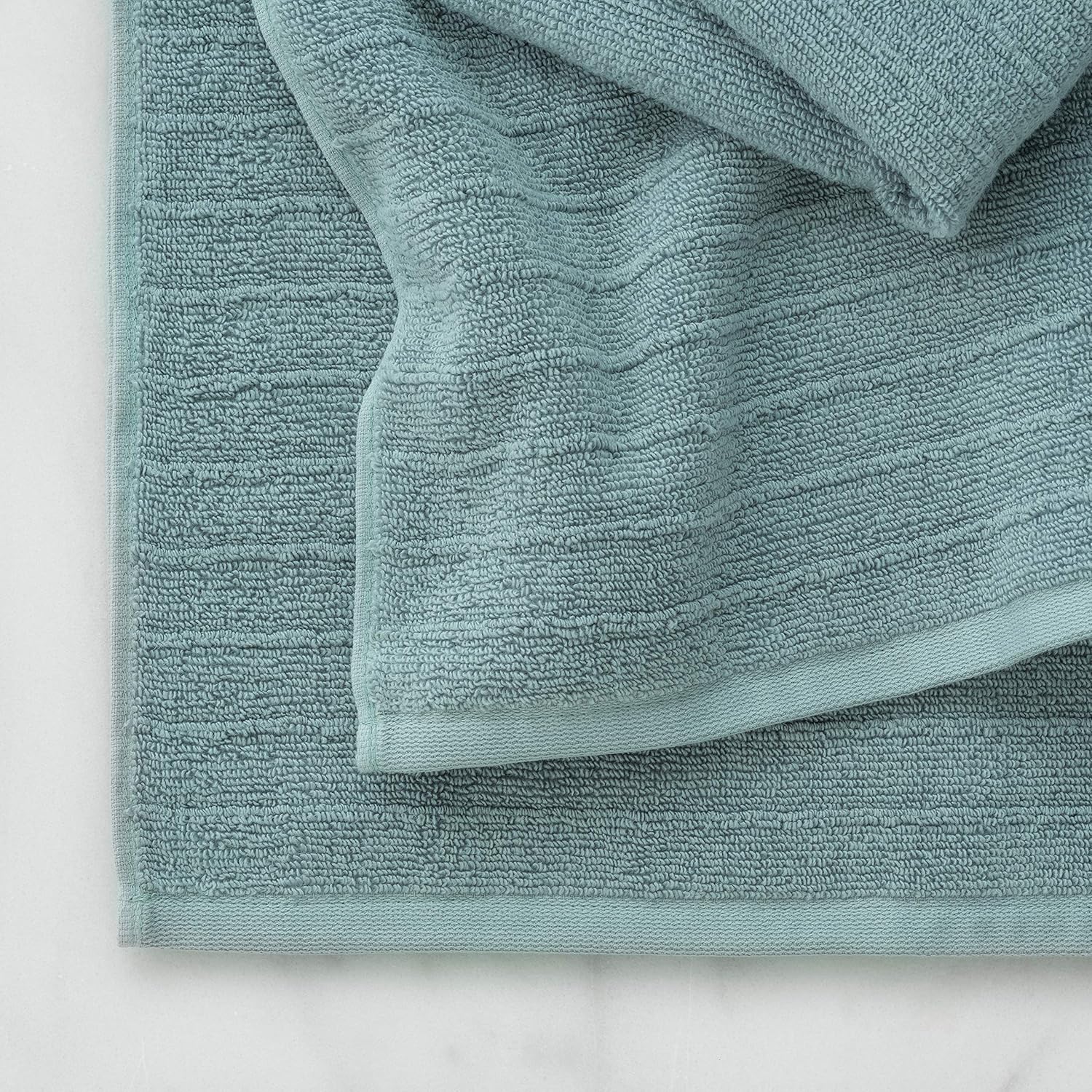 Welhome James 100% Cotton Textured Bath Towel Set of 6 (Mineral) - Super Absorbent - Soft & Luxurious Bathroom Towels - Quick Dry - 2 Bath - 2 Hand - 2 Wash Towels: Home & Kitchen