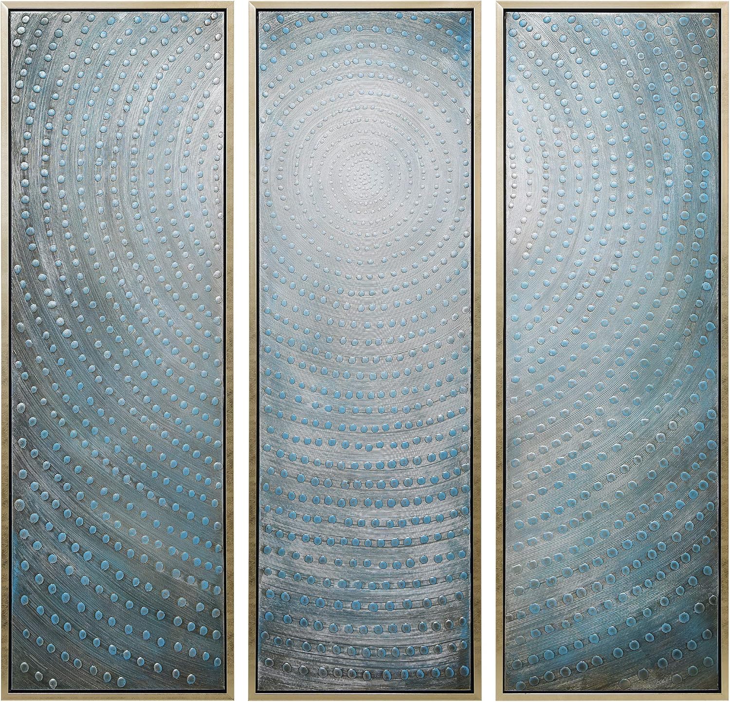 Paintings - Empire Art Direct Abstract Wall Art Textured Hand Painted Canvas by Martin Edwards, Triptych, 60