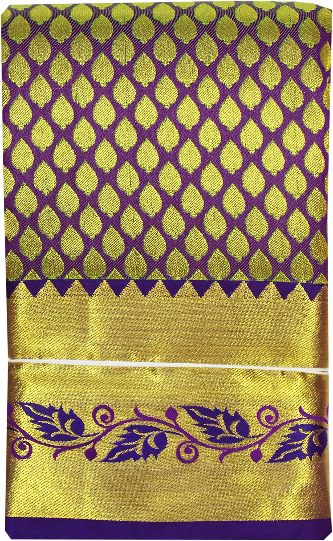 SARAVANABAVA SILKS Women's Kanchipuram Art Silk Silk Saree With Blouse Piece (SRBS000518_Chocolate)