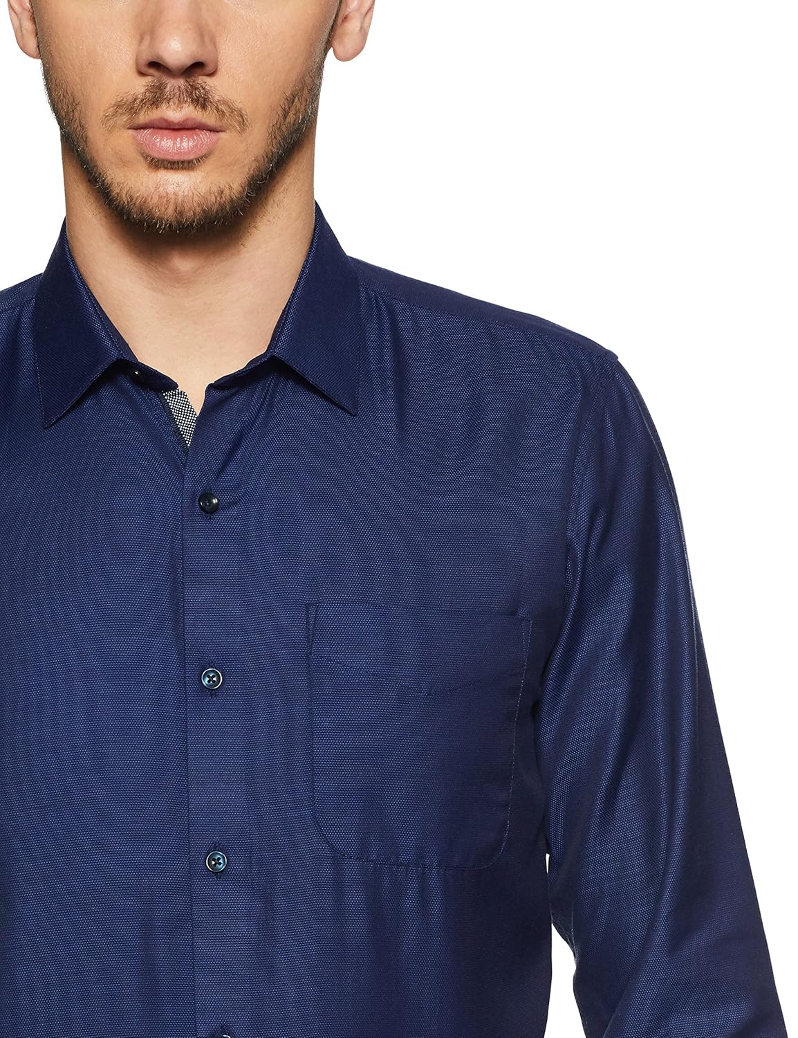 peter england men's plain slim fit formal shirt