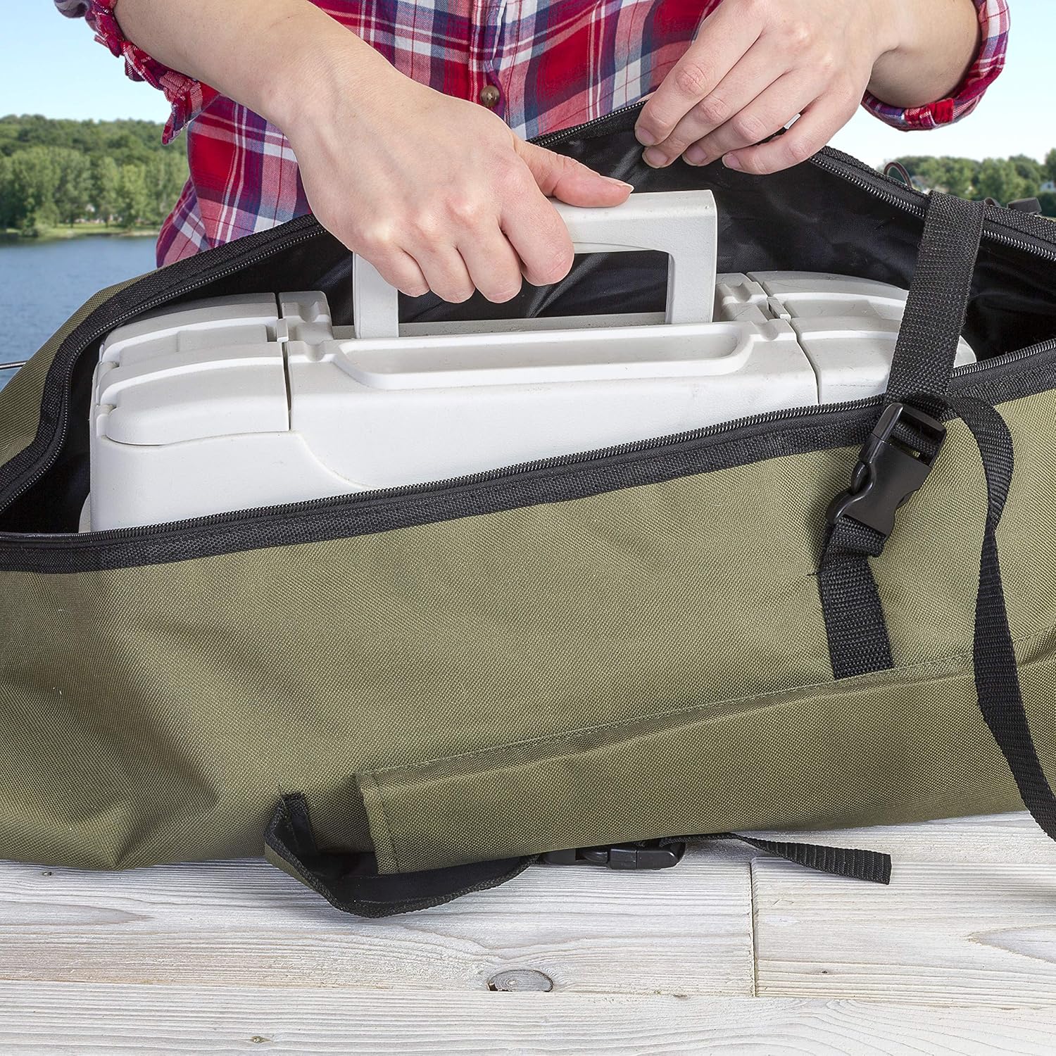 Besti Fishing Rod Organizer Bag (Portable) Shoulder Carry Home and Travel Storage | Professional Reel, Tackle, and Equipment Organization | Heavy-Duty, Water-Resistant : Sports & Outdoors