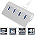Sabrent Premium 4 Port Silver Aluminum USB 3.0 Hub (30" cable) for iMac, MacBook, MacBook Pro, MacBook Air, Mac Mini, or any PC [Silver] (HB-MAC3)