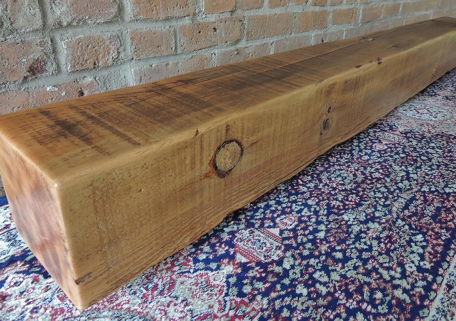 Reclaimed Barn Beam Mantle 65" x 6" x 6" Fireplace Mantel