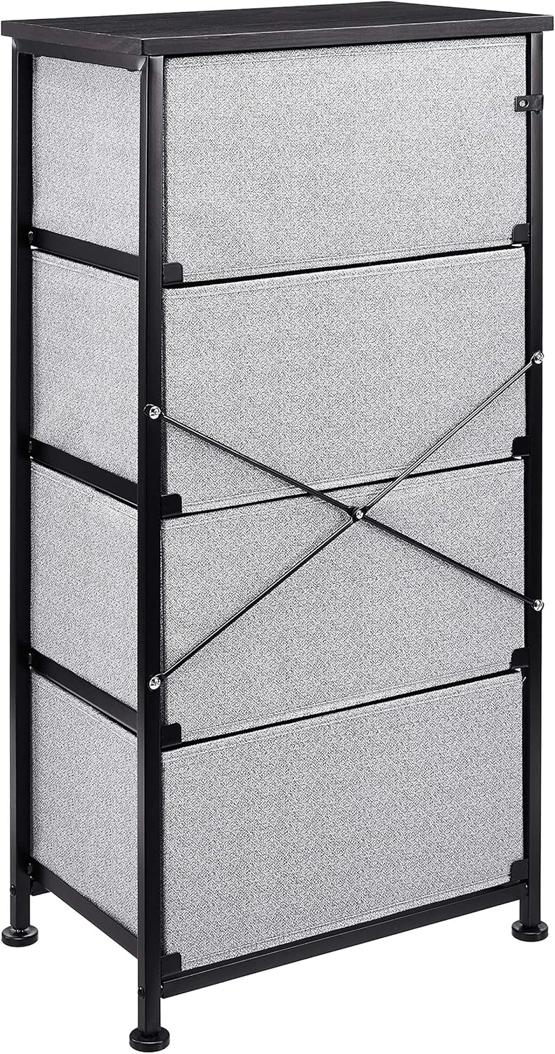 Amazon Basics Fabric 4Drawer Storage Organizer Unit for Closet, Black