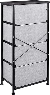 Amazon Basics Fabric 4-Drawer Storage Organizer Unit Black 30 x 46.5 x 94 cm view 5